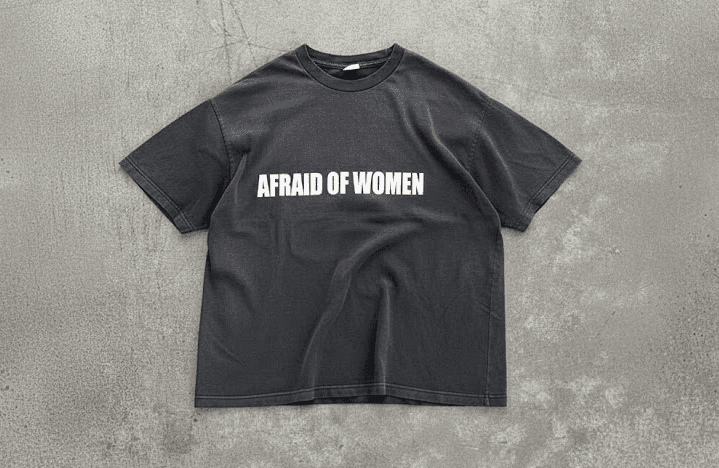 afraid of women T-SHIRT BLACK